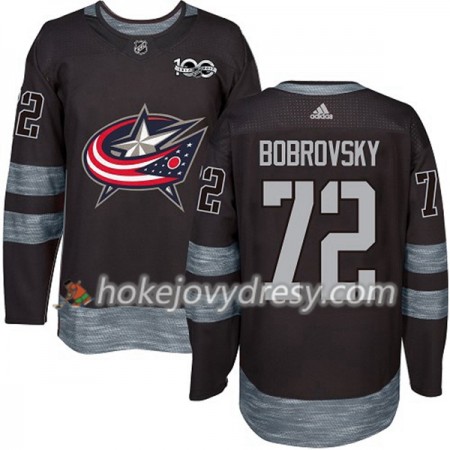 Pánské Hokejový Dres Blue Jackets Sergei Bobrovsky 72 1917-2017 100th Anniversary Adidas Černá Authentic